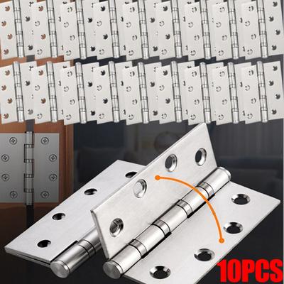 2-10PCS Furniture Cabinet Door Hinges Stainless Steel Wooden Box Folding Butt Hinges Drawer Fitting Closet Hinge Hardware Tools