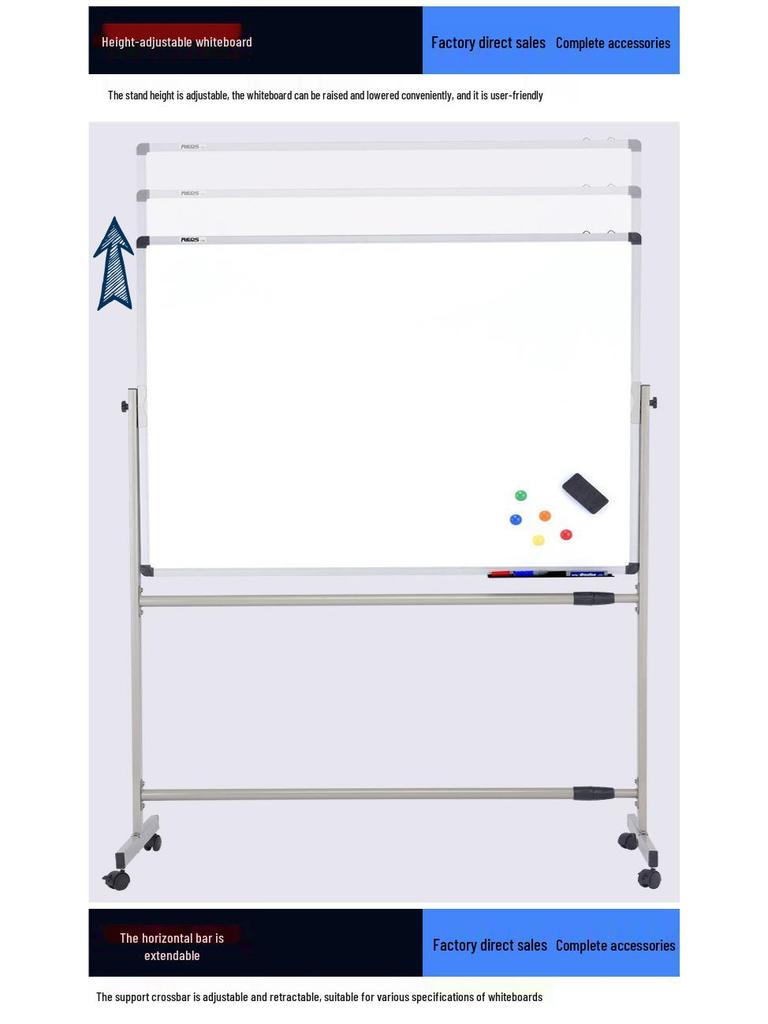 Finches Mobile Double-Sided Magnetic Blackboard/Whiteboard Stand for Home, Office, and Teaching.