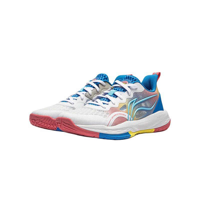 Li Ning Kids Long Fist V2 Performance Sports Comfortable Durable Breathable Low Top Basketball Shoes Kids Basketball Shoes White Blue YKBU026-31