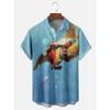 Hawaii Men's Shirt 3D Print Funny Cartoon Animal Short-sleeved Tops Summer Casual Men's Clothes Street fashion shirt for boys