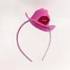 Pinkfarbener Cowboyhut aus Kunststoff, Stirnband mit Pailletten, Festival-Haaraccessoires, Party