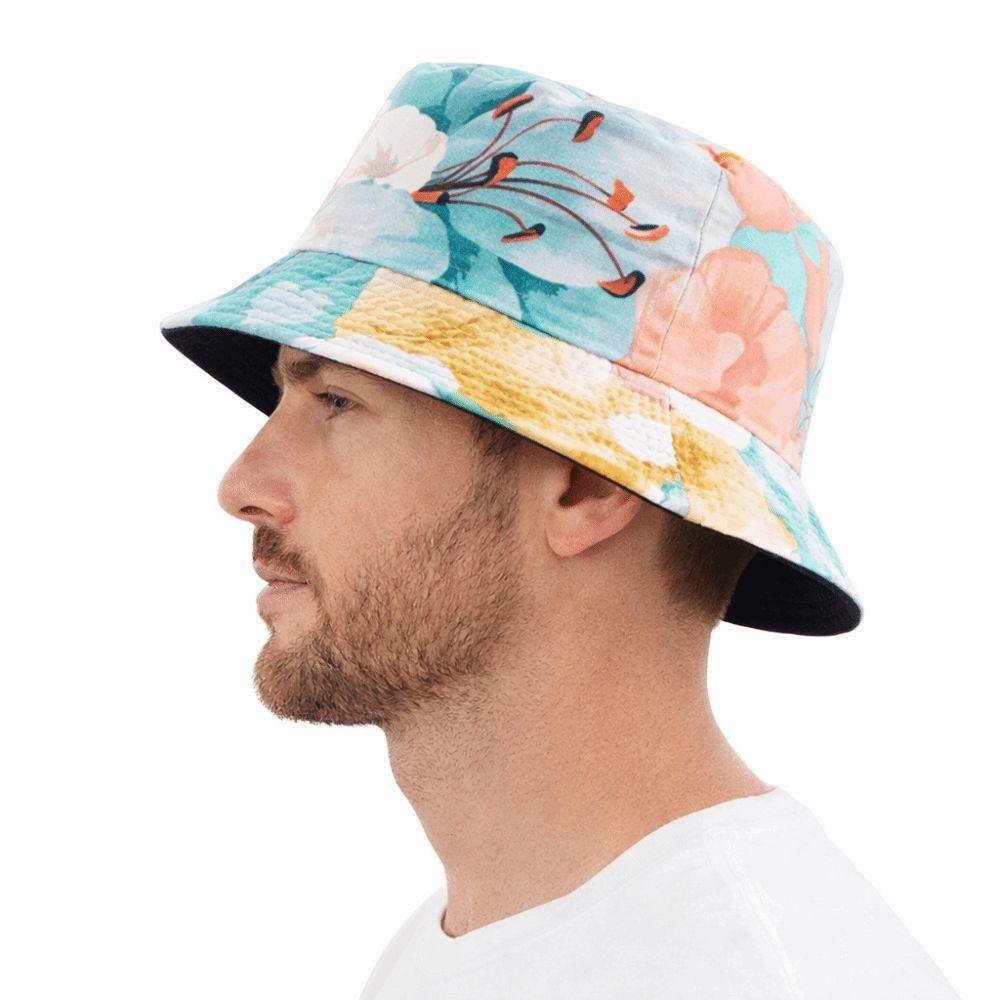 Reversible Brushed Printed Hat Printed Sun Cap Unisex Design Bucket Hat  Outdoor Travel