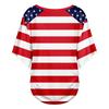 Women's V-Neck Short Sleeve T-Shirt with Letter Print for Soccer Fans