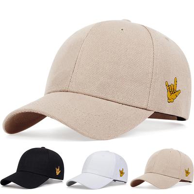 Unisex Baseballkappen mit Seitenfingerstickerei, verstellbare Freizeitkappen, Frühling und Herbst Outdoor-Sonnenschutzhut