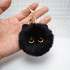 Cute Plush Balls Keychain Cartoon Cat Pendant Keyrings Blusher Toy Animal Couple Key Rings for Backpacks and Phone