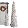Decorated Christmas Tree 5Ft Retractable Home Decor Fake Christmas Tree With Installation Accessories For Indoor Outdoor Living