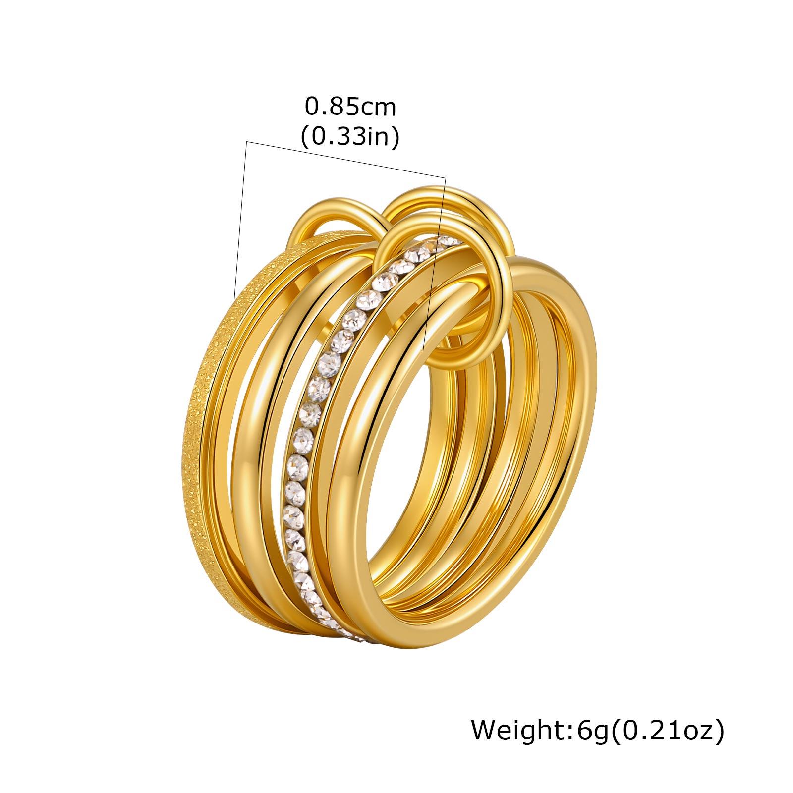 

Interlocked Stackable Rings for Women,18k Gold Plated Cubic Zirconia Rings, Multi Mixed Metals Layered Rings Set Non Tarnish US Ring Size 08