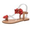 New Sandals Flat Women's Shoes Transparent with Sweet Flowers Beach Sandals
