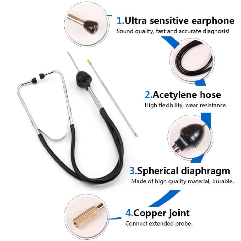 Professional Mechanics Stethoscope Stainless Steel Automotive Engine Hearing Tool  Car Engine