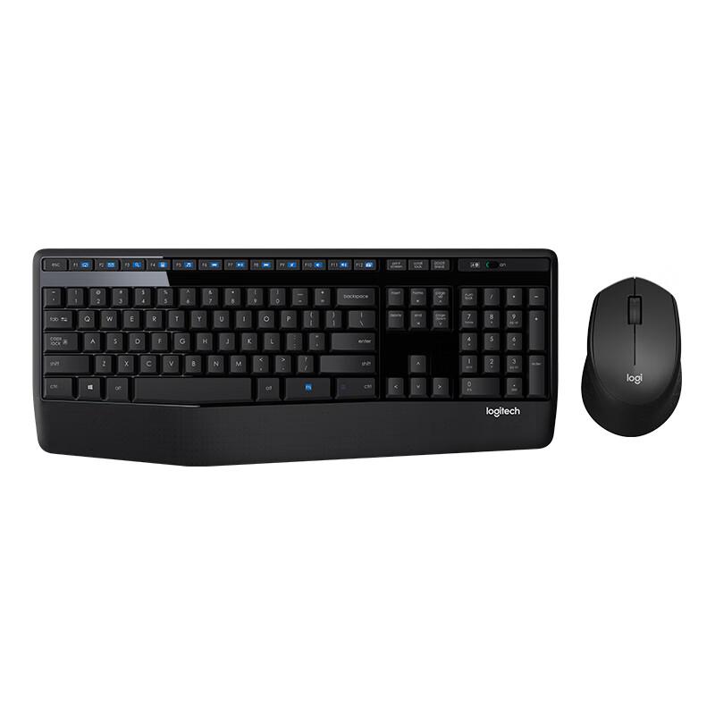 

Wireless Office Keyboard And Mouse Combo, Wide Palm Rest, Comfortable Typing Experience, Full-Size, with Wireless 2.4G Receiver, Black, 91-100 Keys чорний