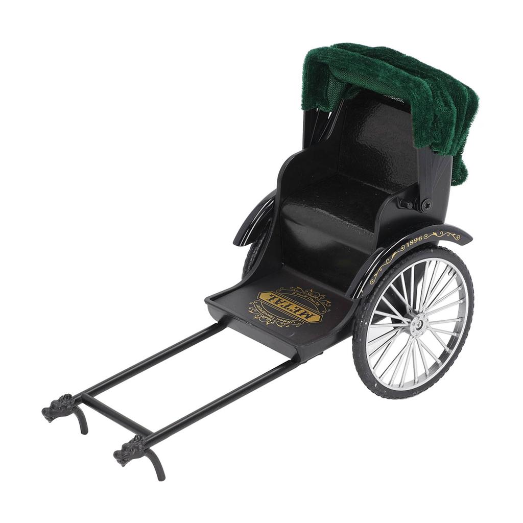 Simulation Rickshaw Model Toy Alloy Delicate Details Exquisite Workmanship Jinrikisha Decoration for Home Decoration