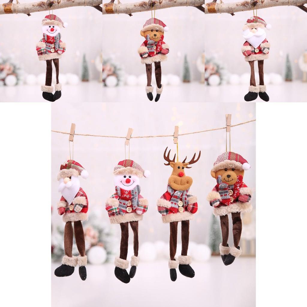 Charming Christmas Decoration Plush Checkered Fabric Hanging Ornaments For Tree
