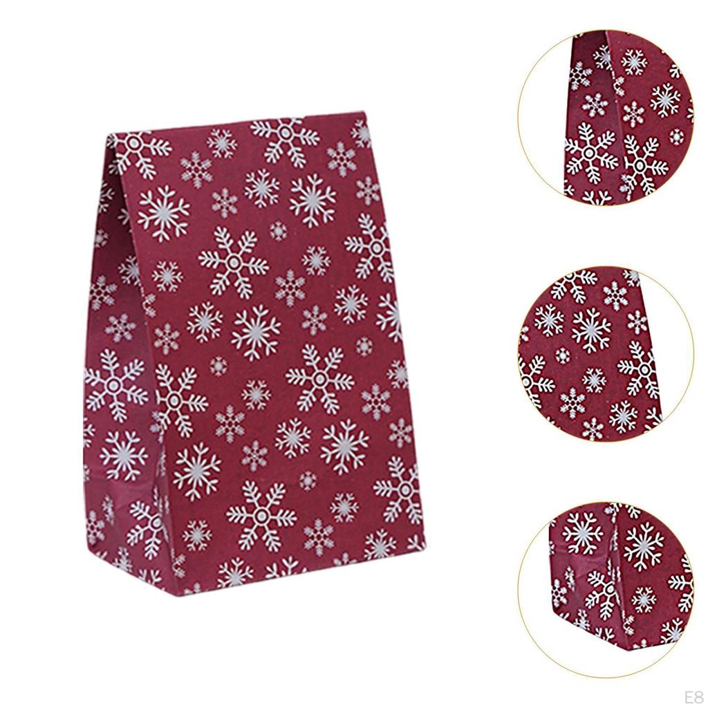 10 Pieces Christmas Gift Bag Food Packing Bags Sweets Pastry for Birthday Party Decor