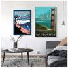 Harbour City San Francisco Travel Poster Canvas Paintings Vintage Wall Kraft Poster Coated Wall Stickers Home Decor Picture Gift