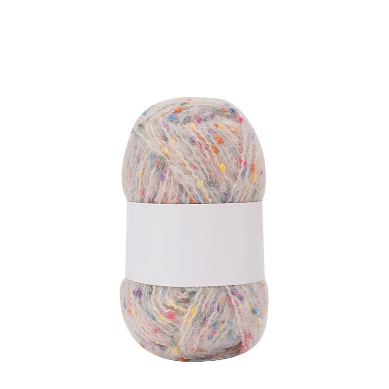 Regnbågsfärgad prickig mohairgarnboll Mjuk Handstickad Garnbeklädnad Bekväm För DIY Halsduk Tröja Sjal Kappa Virkning