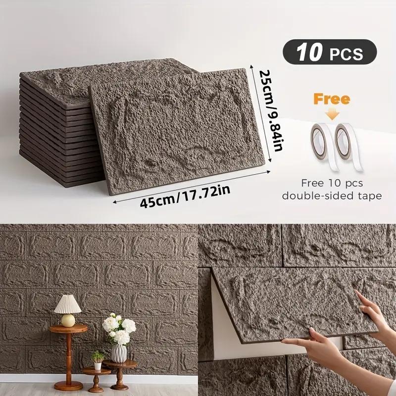 

Полиуретановая каменная стеновая панель, 10 мм, реалистичный кирпичный узор, защита от плесени и влаги, водонепроницаемая и моющаяся, подходит для/наружного применения