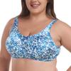 Printed Leopard Print Wire-free Full-cup Bra for Plus-size Girls Ultra-thin Cups No Padding