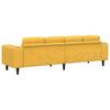 Sofa Light Yellow 250 x 77 x 76 cm Cord Fabric