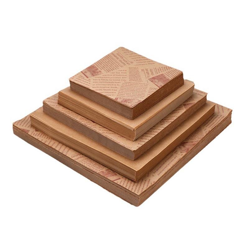 100pcs Sandwich Packaging Paper Cartoon Wrapping Disposable Household Oil-proof Chicken Roll Breakfast Baking Kitchen Tool&