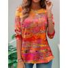 Women's T Shirt Ombre Graphic Geometric Long Sleeve Round Neck Regular Tops Daily Sports Going Out Print Summer