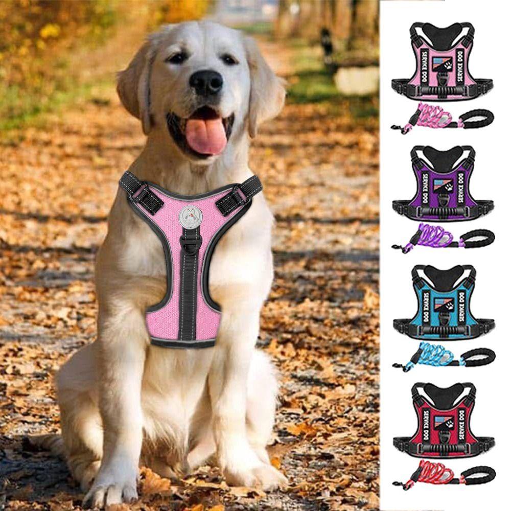 

Explosion-Proof Dog Traction Rope Reflective Dog Traction Vest Dog Chest Strap Vest Outdoor XS синий
