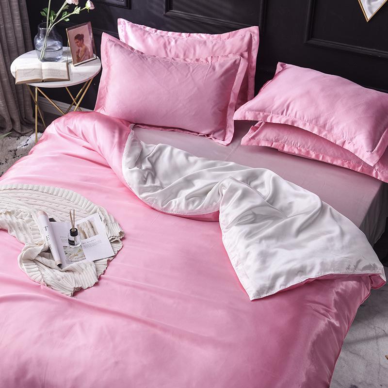 Summer Silk Luxury Plain Color 4-Piece Set - Light and Simple Design