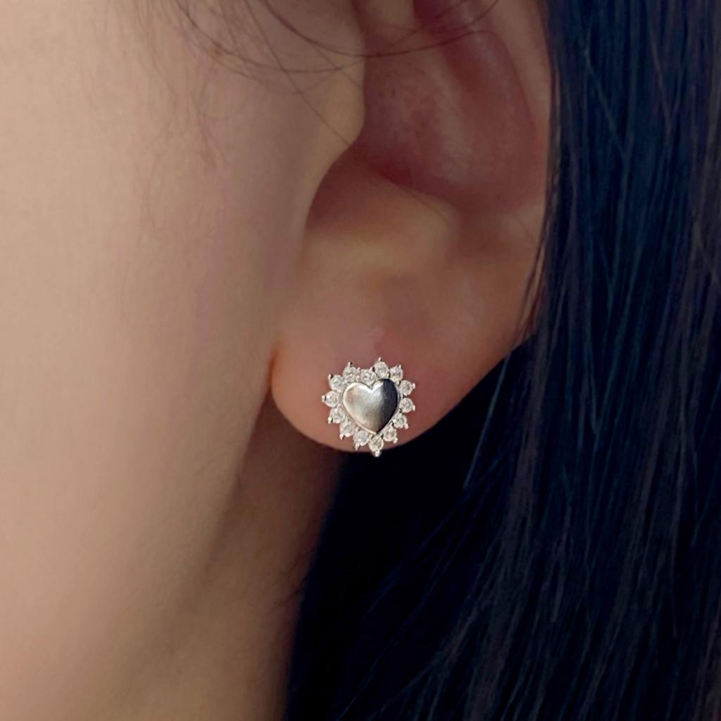 47Bag 925 Silver Heart Earrings Luha