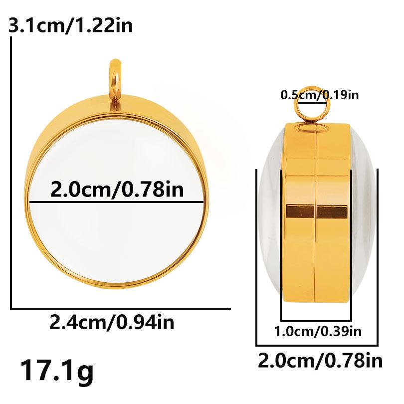 Silver/Gold Color Round Glass Living Memory Stainless Steel Locket Pendant Jewelry Making Supplies Twist Lockets Floating Charm
