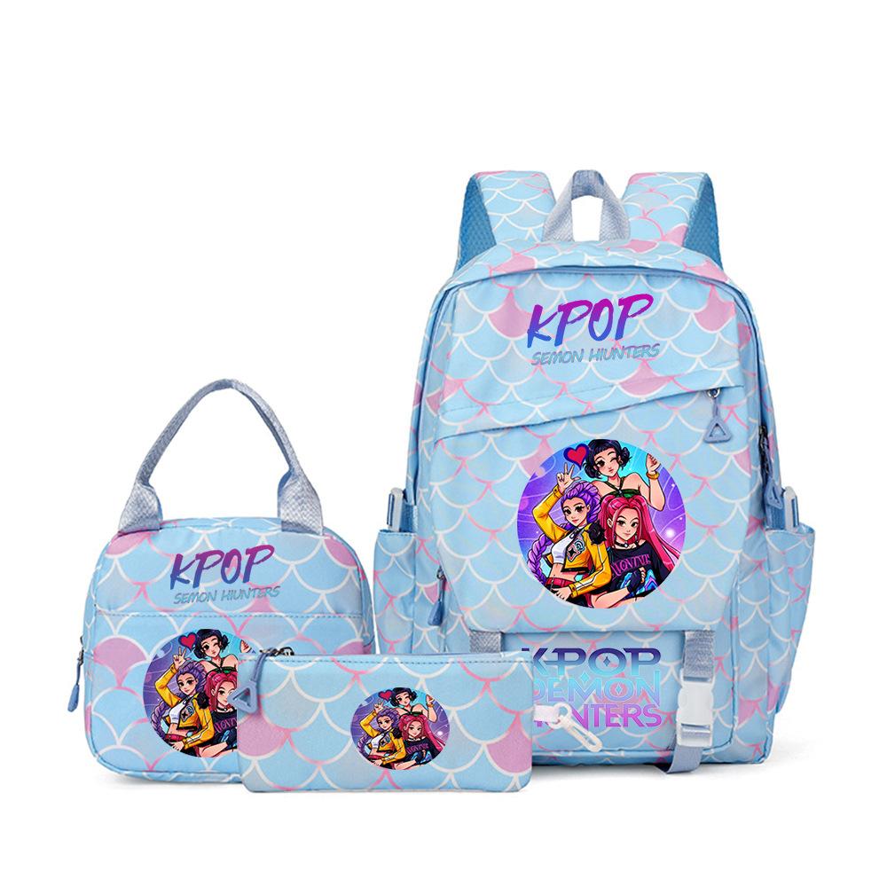 School Season Three-Piece Backpack Wind Academy Style High School Students Schoolbag Lightweight Backpack