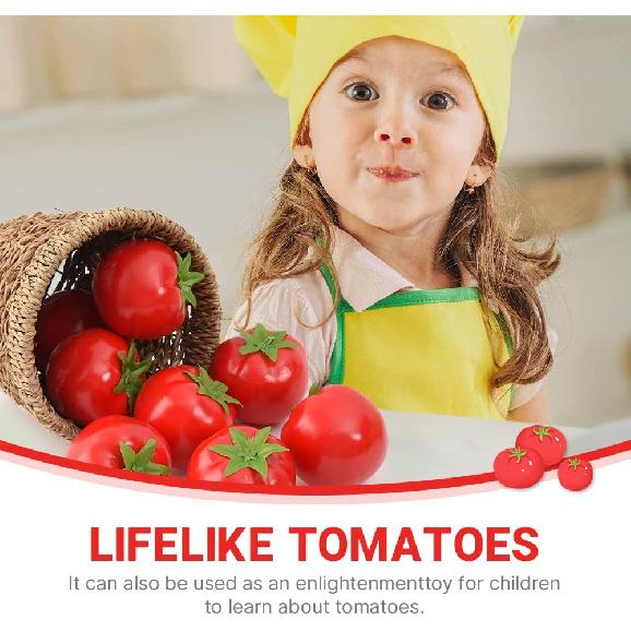 Artificial Tomatoes, 8Pcs Simulation Tomatoes Fake Fruit Vegetable for Home Kitchen Party Decor Photography Props