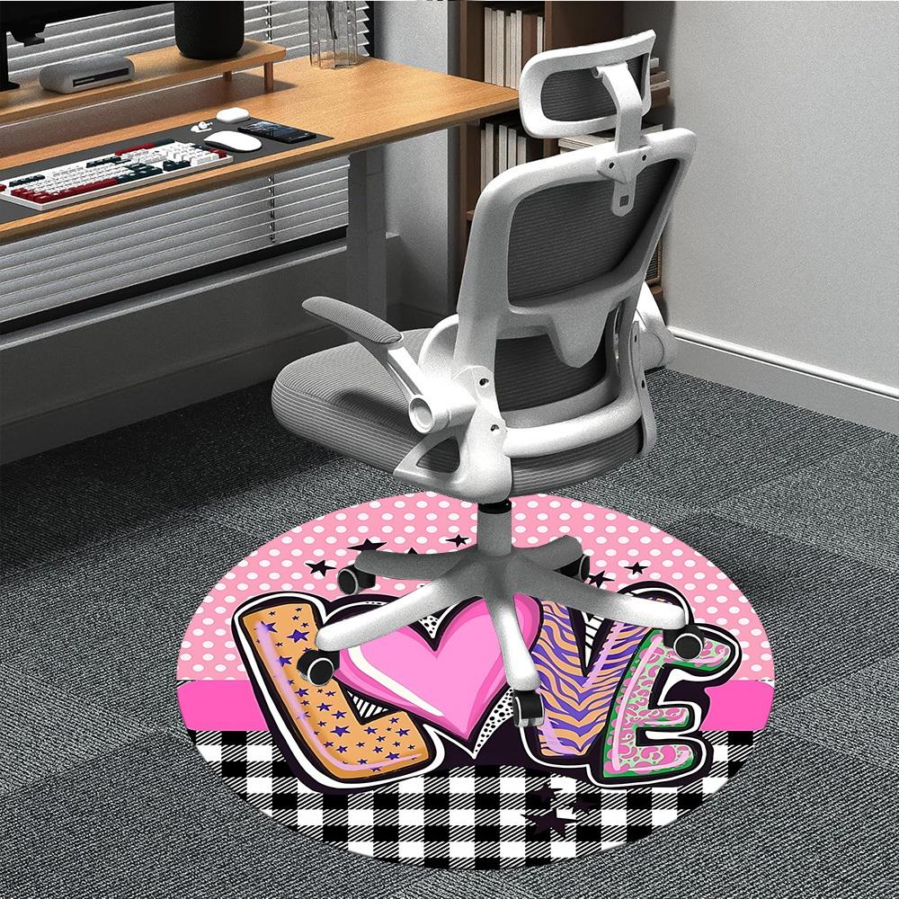 

1pc Love Heart Decorations Chair Carpet for Office, Non-slip, Soft and Durable Office Rug, Perfect for Office yy260131019 80cm by 80cm