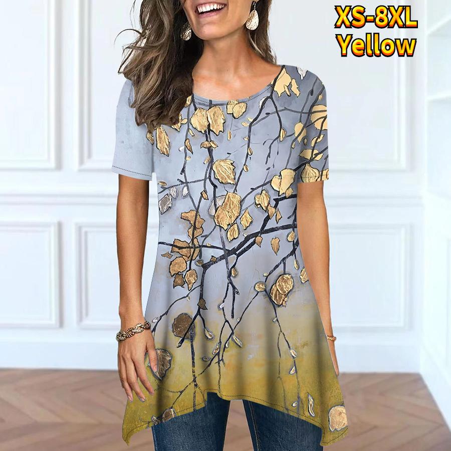 Moda Estiva Donna Comoda Streetwear Base Casual Manica Corta Girocollo Sotto il Top Aperto Largo XS-8XL