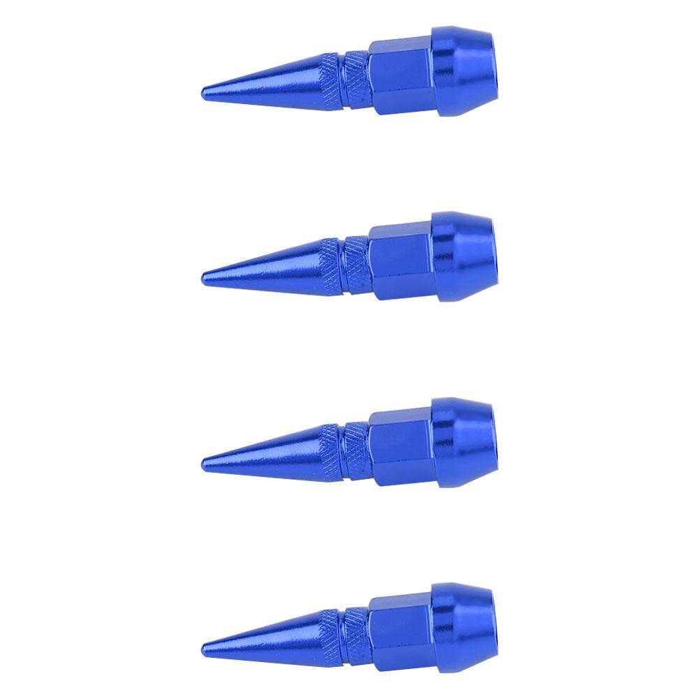4Pcs Aluminum Alloy Spike Wheel Tire Valve Stem Car Truck Dust Covers Blue