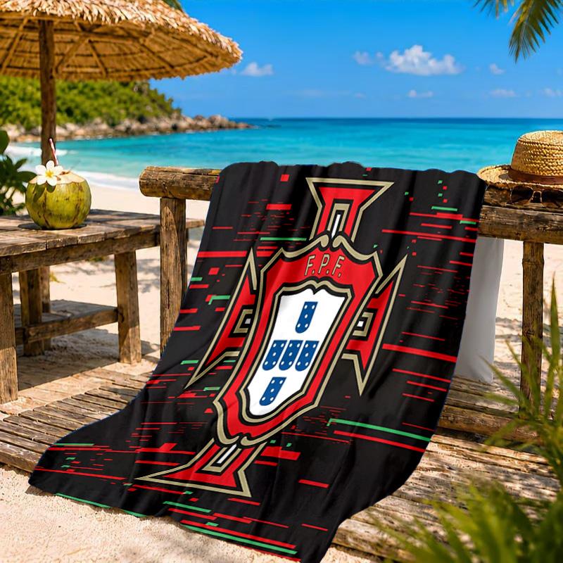 Asciugamano da Spiaggia Emblema Nazionale del Portogallo, Asciugatura Rapida, Facile da Curare, Adatto Sia per il Fitness che per le Vacanze al Mare, Essenziale per lo Sport