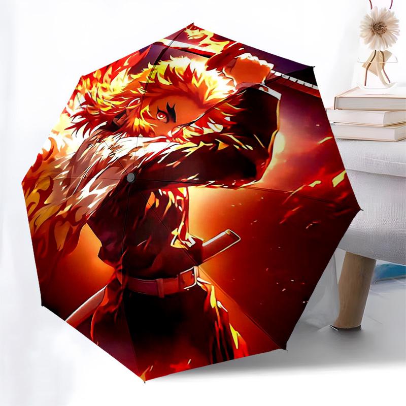 1pc Kamado Tanjiro: Demon Slayer Outdoor Umbrella - Automatic Opening/Closing, Portable 3-Fold Design, 8-Bone Iron Frame, Perfect Gift for Fans, Trave