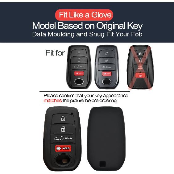 2pcs Compatible with Toyota Tacoma Prius Venza Corolla Crown Sequoia Tundra Grand Highlander RAV4 Prime Mirai Smart 4 Buttons Key Fob Cover Case Key