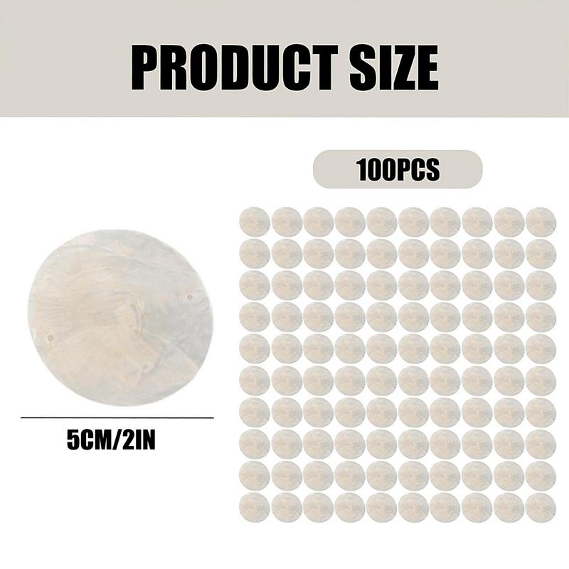 Round Shells for Crafts 2 Inch Natural Seashells with Holes Blank Shell Pendants for Wedding Home Decor Birthday Party Craft