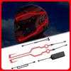 Waterproof Motorcycle Bike Helmet LED cold light Strip EL Sticker 4 Flashing Warning Lights Night Riding Helmet Kit Accessories