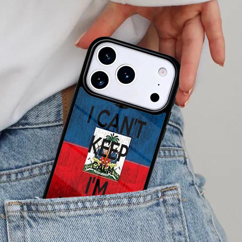

Keep calm I m Haitian Haiti Flag Phone Case for iPhone 17ProMax 12 13 14 15 16e 17 Pro Max Plus Air Cover iPhone 15 Pro