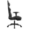 Gaming Chair with Massage & Footrest Black & Gray Faux Leather