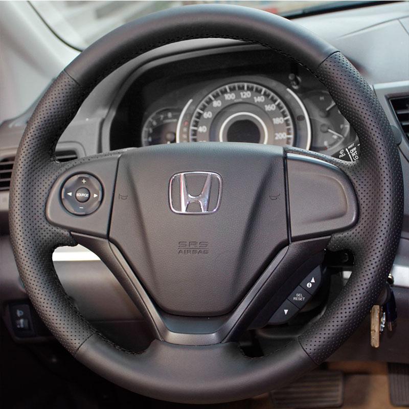 

Для Honda CR-V CRV 2012 2013 2014 2015 2016 Ручна прошивка нековзка чорна Шкіряна накладка на кермо автомобіля 2