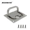 316 Stainless Steel Mirror Polished Square Floor Latch with Handle