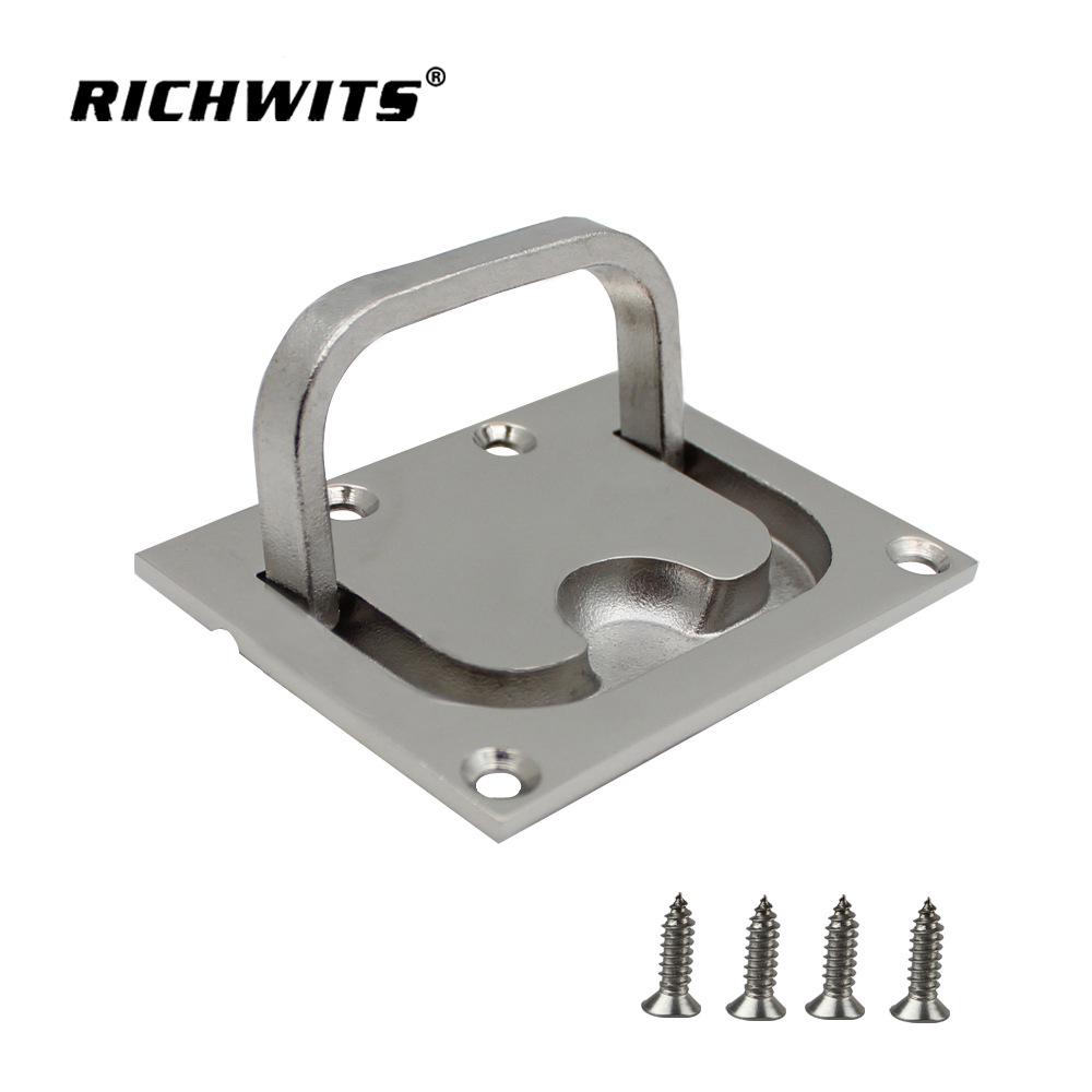 316 Stainless Steel Square Floor Latch Deck Cover Pull Handle
