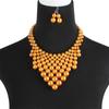 Imitation Pearls Woven Collar for Women Fashion Necklace Ladies Clavicle Chain with Earrings GZW