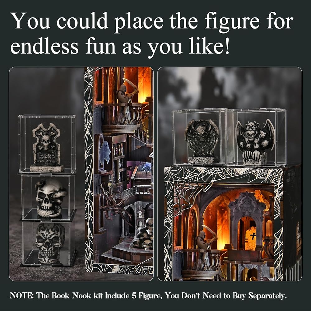 MiniCity DIY Book Nook Kit with LED Light - Miniature Dollhouse for Beginners and Teens - Home Decor and Art Collection