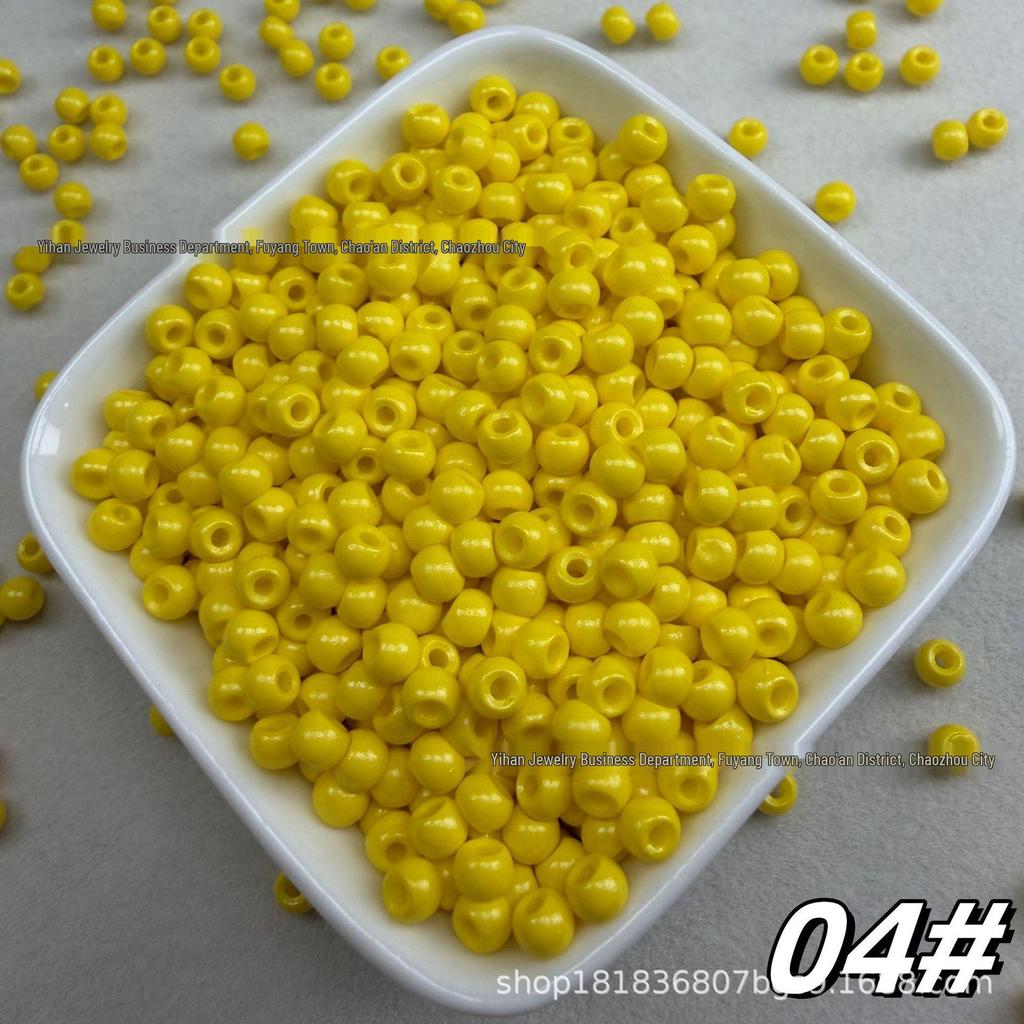 4mm Solid Color Glass Rice Beads for DIY Hairpins, Jewelry, and Embroidery Accessories