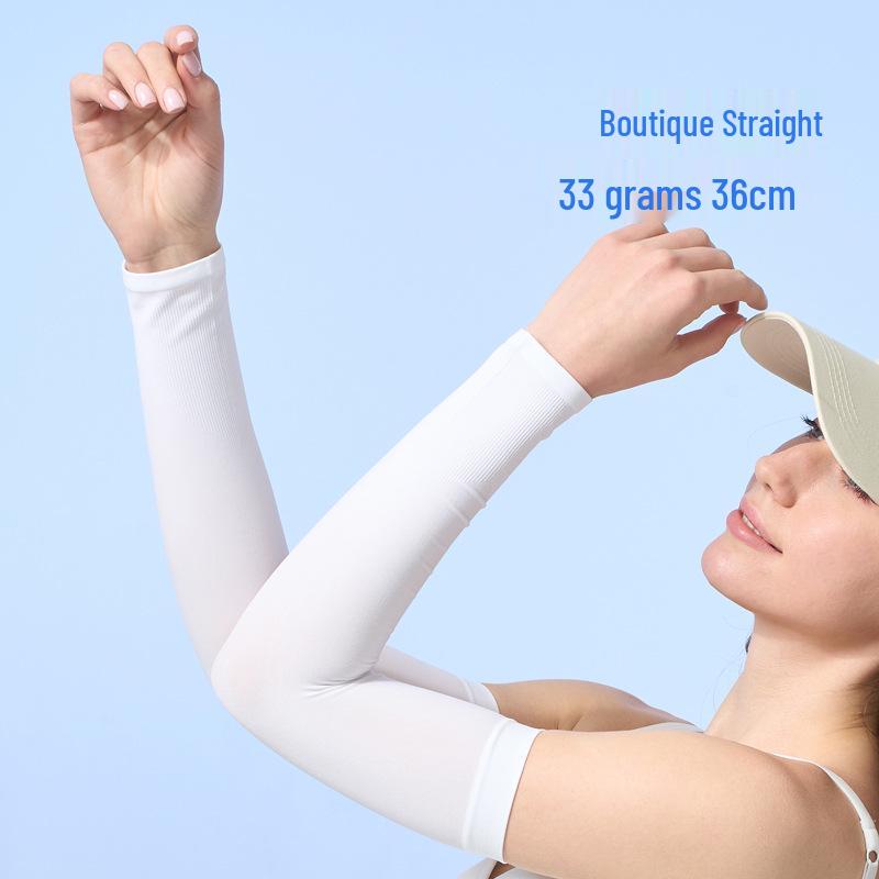 Custom UV Protection Ice Silk Arm Sleeves for Men & Women – Long, Solid Color, Summer Outdoor Wear