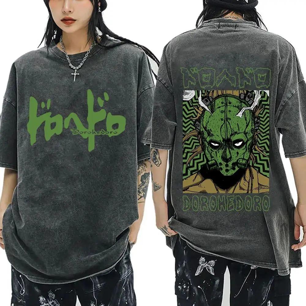 New Arrival Mens Clothes Tee Shirt Homme Graphic T-Shirts Men Tshirt Japanese Anime Dorohedoro Kaiman Vintage Washed