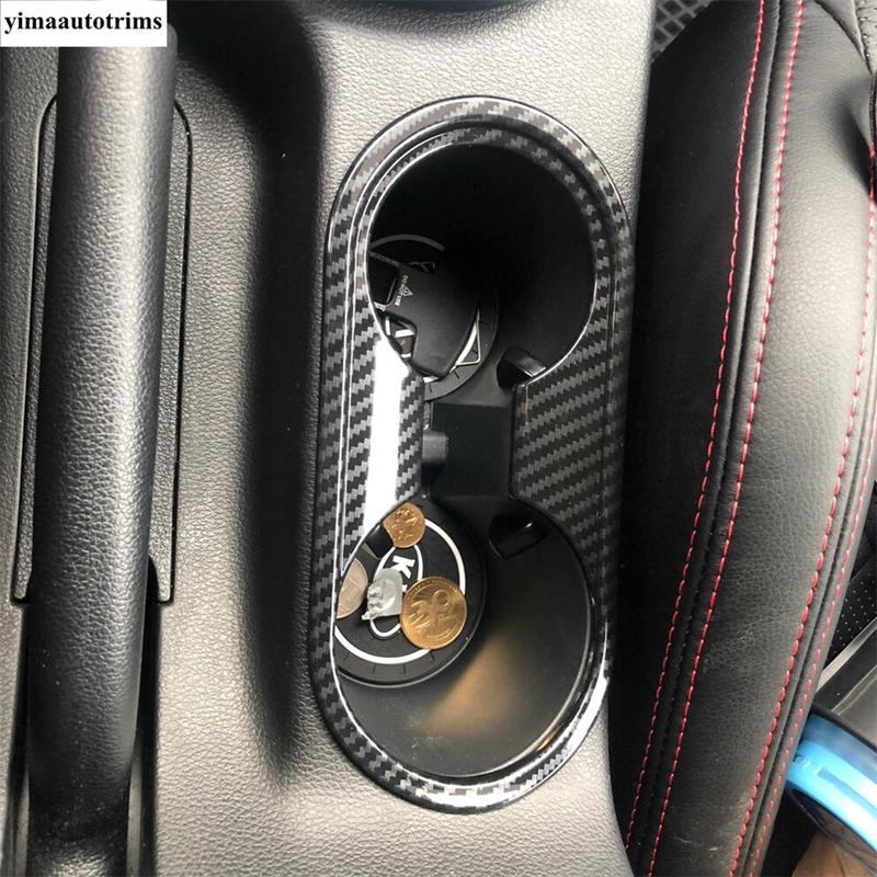 Front Central Control Water Cup Holder Panel Cover Trim For Kia Cerato Forte K3 / Seltos  -  Carbon Fiber Accessories