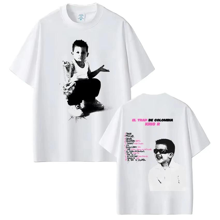 

Rapper Kris R New Album 2026 Print Tshirt Unisex Women Fashion Vintage Tshirt Summer Shortsleeved Top Casual Pure Cotton Tshirt S